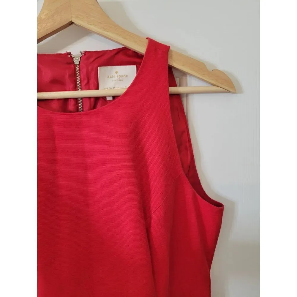 Kate Spade Red Sleeveless Midi A-Line Dress